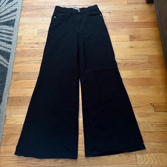 Frame Denim Denim - Frame Denim Le Palazzo Wide Leg Black Jeans Size 4